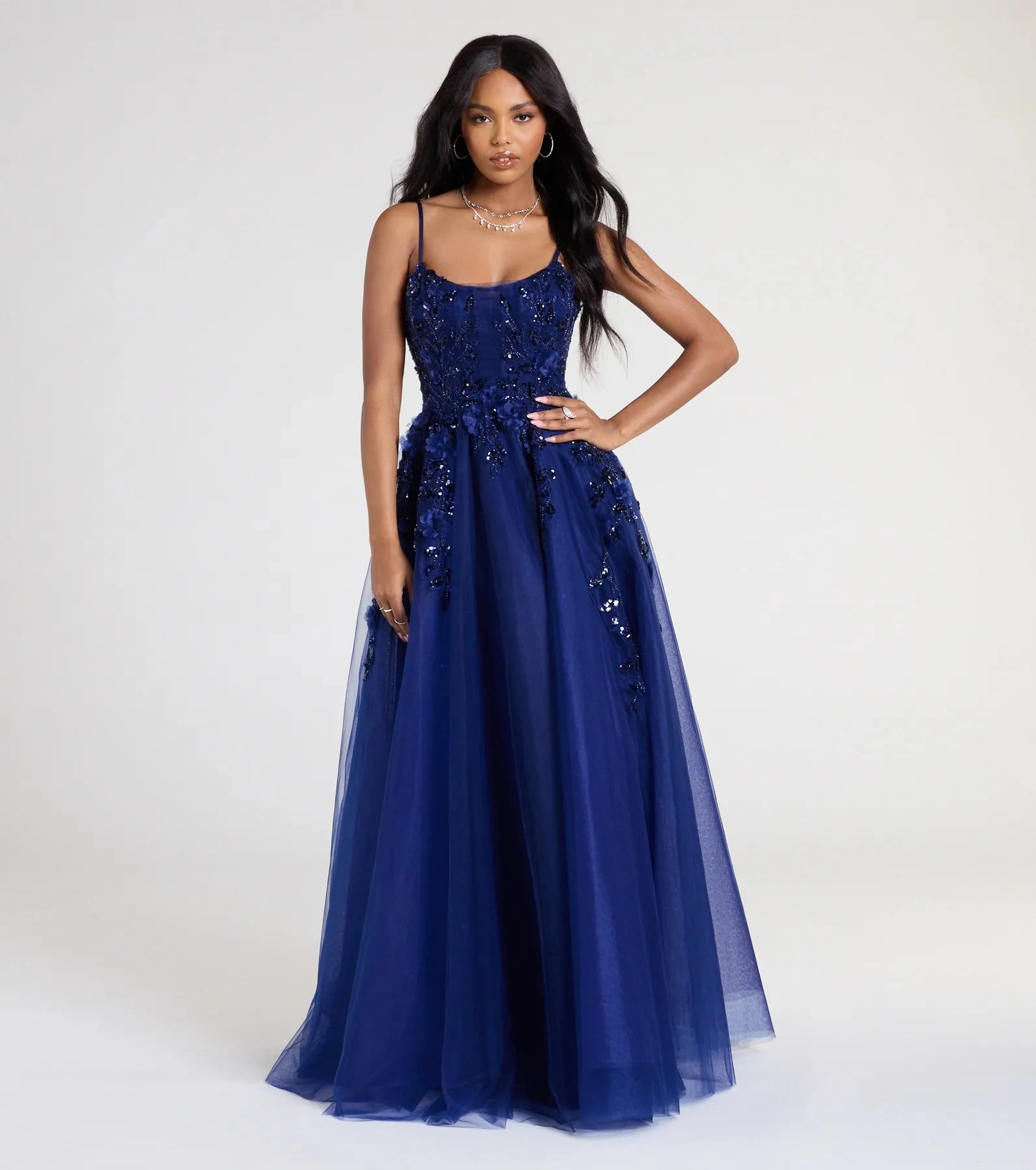 Sparkling Lula: Floral Sequin Ball Gown for a Night to Remember!